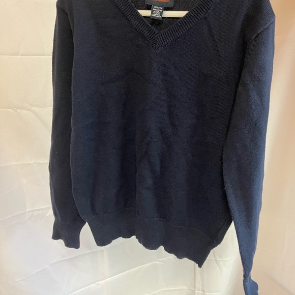 French Toast Blue V-Neck Sweater Classic Style - Picture 1 of 5